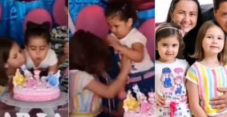هل تذكرون الطفلة التي أفسدت العيد ميلاد الثالث لشقيقتها.. شاهدوا ماذا فعلت في عيد ميلاد أختها الرابع