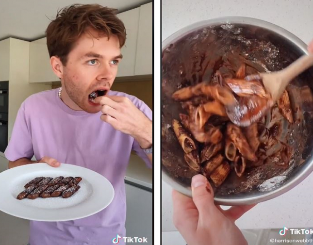 شاهد طريقة مبتكرة لطهي المعكرونة بـ الشوكولاتة