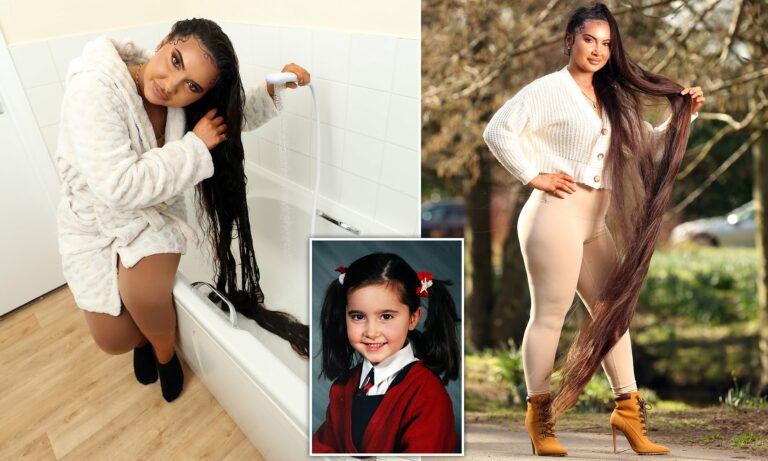 شاهد: مغنية بريطانية تحطم الرقم القياسي بطول شعر يصل لـ 6 أقدام